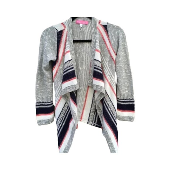 Say What? Sweaters - NEW Say What Striped Lightweight Printed Cardigan Sweater